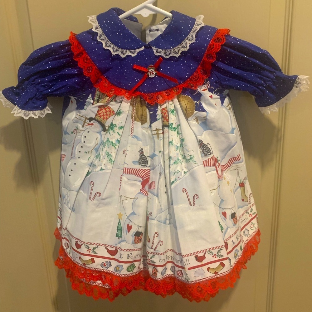 Vintage hand sewn baby girl 2-piece dress